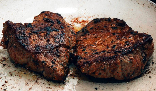 Overcooked steak